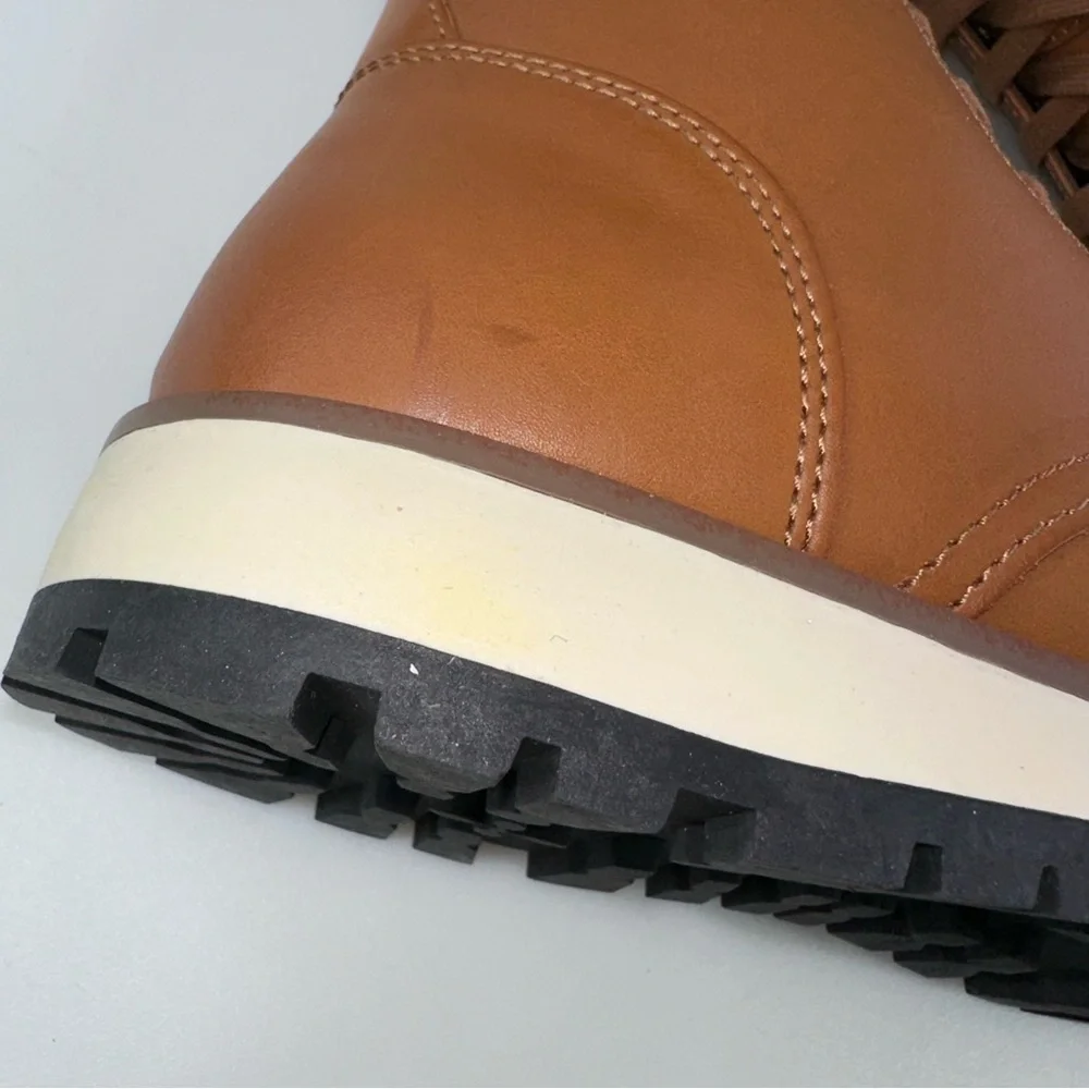 Alfani Men's Andres Lace Up Ankle Boot Leather Tan Size 8.5M